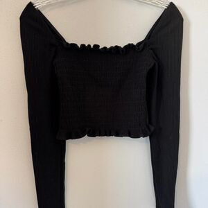 Reformation Jeans ribbed smocked crop top